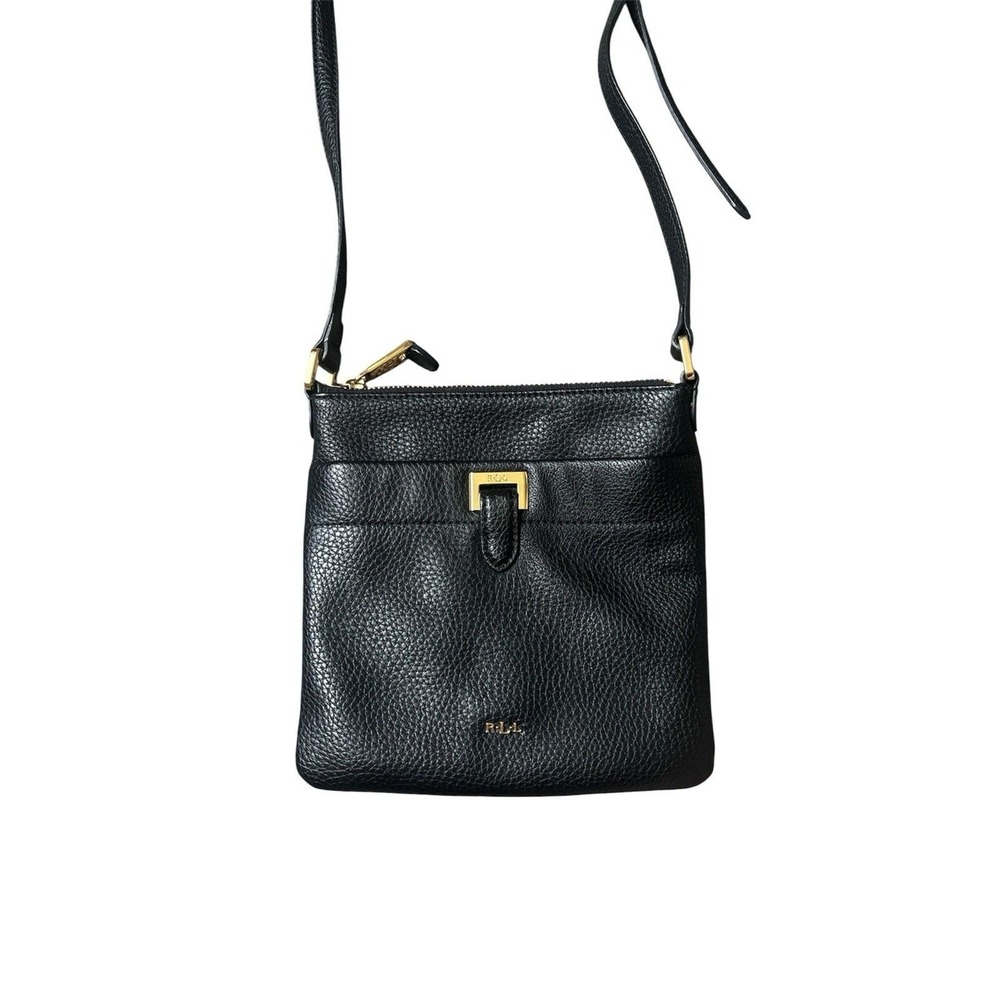 Lauren Ralph Lauren Black Crossbody Bag Purse‎ Adjustable Strap Casual